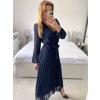 Šaty elegantní dlouhé šifonové dlouhý rukáv dámské (S/M ONE SIZE) ITALSKÁ MÓDA IM424LEONA/DUR (Velikost S/M/L, Barva Černá)