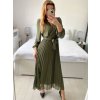 Šaty elegantní dlouhé šifonové dlouhý rukáv dámské (S/M ONE SIZE) ITALSKÁ MÓDA IM424LEONA/DUR (Velikost S/M/L, Barva Černá)