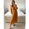 Šaty elegantní dlouhé šifonové dlouhý rukáv dámské (S/M ONE SIZE) ITALSKÁ MÓDA IM424LEONA/DUR (Velikost S/M/L, Barva Černá)