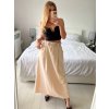 Sukně dlouhá  s páskem dámská (S/M/L ONE SIZE) ITALSKá MóDA IM324MY65068/DUR (Velikost M/L, Barva béžová)