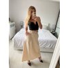 Sukně dlouhá  s páskem dámská (S/M/L ONE SIZE) ITALSKá MóDA IM324MY65068/DUR (Velikost M/L, Barva béžová)