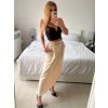 Sukně dlouhá  s páskem dámská (S/M/L ONE SIZE) ITALSKá MóDA IM324MY65068/DUR (Velikost M/L, Barva béžová)