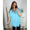 Košile krátký rukáv dámská nadrozměr (3XL/4XL ONE SIZE) ITALSKÁ MÓDA IMWQ24087/DUR (Velikost 3XL/4XL, Barva bílá)