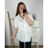 Košile krátký rukáv dámská nadrozměr (3XL/4XL ONE SIZE) ITALSKÁ MÓDA IMWQ24087/DUR (Velikost 3XL/4XL, Barva bílá)
