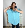 Košile krátký rukáv dámská nadrozměr (3XL/4XL ONE SIZE) ITALSKÁ MÓDA IMWQ24087/DUR (Velikost 3XL/4XL, Barva bílá)