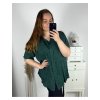 Košile krátký rukáv dámská nadrozměr (3XL/4XL ONE SIZE) ITALSKÁ MÓDA IMWQ24087/DUR (Velikost 3XL/4XL, Barva bílá)