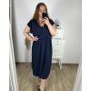 Šaty letní krátký rukáv dámské nadrozměr (2XL/3XL ONE SIZE) ITALSKÁ MÓDA IMWQ24069/DU (Velikost 2XL/3XL, Barva Černá)