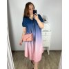 Šaty letní krátký rukáv dámské nadrozměr (3XL/4XL ONE SIZE) ITALSKÁ MÓDA IMWQ24076-1/DR (Velikost 3XL/4XL, Barva růžová světlá)