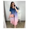 Šaty letní krátký rukáv dámské nadrozměr (3XL/4XL ONE SIZE) ITALSKÁ MÓDA IMWQ24076-1/DR (Velikost 3XL/4XL, Barva růžová světlá)