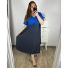 Šaty letní krátký rukáv dámské nadrozměr (3XL/4XL ONE SIZE) ITALSKÁ MÓDA IMWQ24076-3/DUR (Velikost 3XL/4XL, Barva modrá královská)