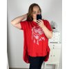 Tunika krátký rukáv dámská nadrozměr (4XL/5XL ONE SIZE) ITALSKÁ MÓDA IMWQ24060/DR