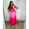 Šaty dlouhé krátký rukáv dámské nadrozměr (2XL/3XL ONE SIZE) ITALSKá MóDA IM424OMBRE/DR (Velikost 2XL/3XL, Barva Černá)
