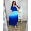 Šaty dlouhé krátký rukáv dámské nadrozměr (2XL/3XL ONE SIZE) ITALSKá MóDA IM424OMBRE/DR (Velikost 2XL/3XL, Barva Černá)
