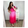 Šaty dlouhé krátký rukáv dámské nadrozměr (2XL/3XL ONE SIZE) ITALSKá MóDA IM424OMBRE/DR (Velikost 2XL/3XL, Barva Černá)