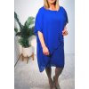 Šaty elegantní krátký rukáv dámské nadrozměr (XL/2XL/3XL ONE SIZE) ITALSKÁ MÓDA IMD24035/DR (Velikost 2XL/3XL, Barva béžová)