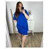 Šaty elegantní krátký rukáv dámské nadrozměr (XL/2XL/3XL ONE SIZE) ITALSKÁ MÓDA IMD24035/DR (Velikost 2XL/3XL, Barva béžová)
