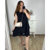 Šaty šifonové bez rukávu dámské nadrozměr (2XL/3XL ONE SIZE) ITALSKá MóDA IM424139/DR (Velikost 2XL/3XL, Barva Černá)