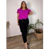 Kalhoty strečové dámské nadrozměr (2XL/3XL ONE SIZE) ITALSKá MóDA IM424048/DR (Velikost 2XL/3XL, Barva Černá)