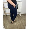 Kalhoty strečové dámské nadrozměr (2XL/3XL ONE SIZE) ITALSKá MóDA IM424048/DR (Velikost 2XL/3XL, Barva Černá)