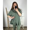 Košile mušelínová prodloužená 3/4 dlouhý rukáv dámská nadrozměr (3XL/4XL/5XL ONE SIZE) ITALSKá MóDA IM424MOUSE/DR (Velikost 4XL/5XL, Barva bílá)