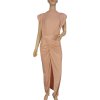 Šaty dlouhé elegantní bez rukávu dámské (S/M ONE SIZE) ITALSKÁ MÓDA IMWGS241026/DUR (Velikost S/M/L, Barva béžová)