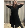 Šaty košilové 3/4 dlouhý rukáv dámské (L/XL ONE SIZE) ITALSKÁ MÓDA IMD23665/DR (Velikost L/XL, Barva Černá)
