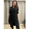 Šaty košilové 3/4 dlouhý rukáv dámské (L/XL ONE SIZE) ITALSKÁ MÓDA IMD23665/DR (Velikost L/XL, Barva Černá)