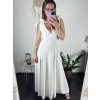 Šaty na ramínka elegantní dámské (S/M ONE SIZE) ITALSKÁ MÓDA IMWAA24002/DUR (Velikost S/M/L, Barva béžová smetanová)