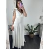 Šaty na ramínka elegantní dámské (S/M ONE SIZE) ITALSKÁ MÓDA IMWAA24002/DUR (Velikost S/M/L, Barva béžová smetanová)