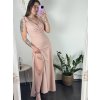 Šaty na ramínka elegantní dámské (S/M ONE SIZE) ITALSKÁ MÓDA IMWAA24002/DUR (Velikost S/M/L, Barva béžová smetanová)