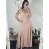 Šaty na ramínka elegantní dámské (S/M ONE SIZE) ITALSKÁ MÓDA IMWAA24002/DUR (Velikost S/M/L, Barva béžová smetanová)