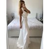 Šaty na ramínka elegantní dámské (S/M ONE SIZE) ITALSKÁ MÓDA IMWAA24002/DUR (Velikost S/M/L, Barva béžová smetanová)
