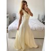 Šaty na ramínka elegantní dámské (S/M ONE SIZE) ITALSKÁ MÓDA IMWAA24002/DUR (Velikost S/M/L, Barva béžová smetanová)