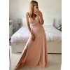 Šaty na ramínka elegantní dámské (S/M ONE SIZE) ITALSKÁ MÓDA IMWAA24002/DUR (Velikost S/M/L, Barva béžová smetanová)