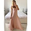 Šaty na ramínka elegantní dámské (S/M ONE SIZE) ITALSKÁ MÓDA IMWAA24002/DUR (Velikost S/M/L, Barva béžová smetanová)