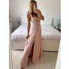 Šaty na ramínka elegantní dámské (S/M ONE SIZE) ITALSKÁ MÓDA IMWAA24002/DUR (Velikost S/M/L, Barva béžová smetanová)