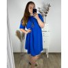 Šaty oversize krátký rukáv dámské bavlněné (XL/2XL/3XL ONE SIZE) Italská Móda IM324ETNA/DR (Velikost 2XL/3XL, Barva modrá královská)