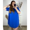 Šaty oversize krátký rukáv dámské bavlněné (XL/2XL/3XL ONE SIZE) Italská Móda IM324ETNA/DR (Velikost 2XL/3XL, Barva modrá královská)