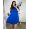 Šaty oversize krátký rukáv dámské bavlněné (XL/2XL/3XL ONE SIZE) Italská Móda IM324ETNA/DR (Velikost 2XL/3XL, Barva modrá královská)