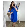 Šaty oversize krátký rukáv dámské bavlněné (XL/2XL/3XL ONE SIZE) Italská Móda IM324ETNA/DR (Velikost 2XL/3XL, Barva modrá královská)
