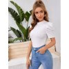 Tričko krátký rukáv dámské STELA (S/M/L ONE SIZE) ITALSKÁ MÓDA IMM23HF12989/DUR (Velikost S/M/L, Barva bílá)