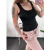 Tílko na ramínka dámské (S/M, M/L  SIZE) ITALSKá MóDA IMM24M25368/DUR (Velikost M/L, Barva Černá)