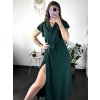 Šaty dlouhé letní krátký rukáv dámské (S/M/L/XL ONE SIZE) ITALSKÁ MODA IMD24042/DR (Velikost S/M/L, Barva zelená mintova)