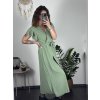 Šaty dlouhé letní krátký rukáv dámské (S/M/L/XL ONE SIZE) ITALSKÁ MODA IMD24042/DR (Velikost S/M/L, Barva zelená mintova)