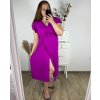 Šaty dlouhé letní krátký rukáv dámské (S/M/L/XL ONE SIZE) ITALSKÁ MODA IMD24042/DR (Velikost S/M/L, Barva zelená mintova)