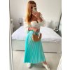 Sukně skládaná dlouhá dámská (S/M ONE SIZE) ITALSKÁ MÓDA IMM24M9176/DU (Velikost S/M/L, Barva světle modrá)