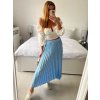 Sukně skládaná dlouhá dámská (S/M ONE SIZE) ITALSKÁ MÓDA IMM24M9176/DU (Velikost S/M/L, Barva světle modrá)