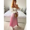 Sukně skládaná dlouhá dámská (S/M ONE SIZE) ITALSKÁ MÓDA IMM24M9176/DU (Velikost S/M/L, Barva světle modrá)