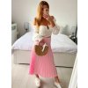 Sukně skládaná dlouhá dámská (S/M ONE SIZE) ITALSKÁ MÓDA IMM24M9176/DU (Velikost S/M/L, Barva světle modrá)