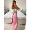 Sukně skládaná dlouhá dámská (S/M ONE SIZE) ITALSKÁ MÓDA IMM24M9176/DU (Velikost S/M/L, Barva světle modrá)